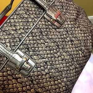 Soft material snake skin pattern coach purse